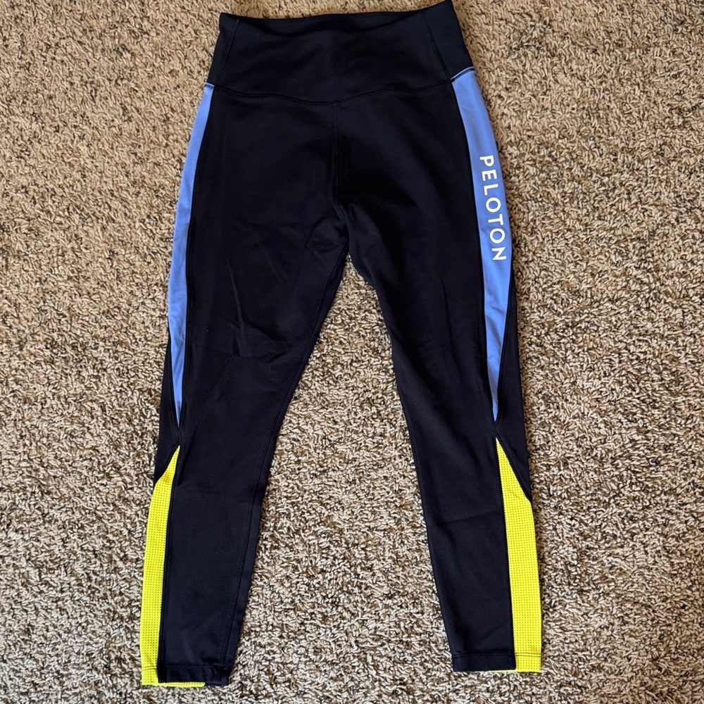Peloton Women’s Leggings in Black, Blue, and Yellow